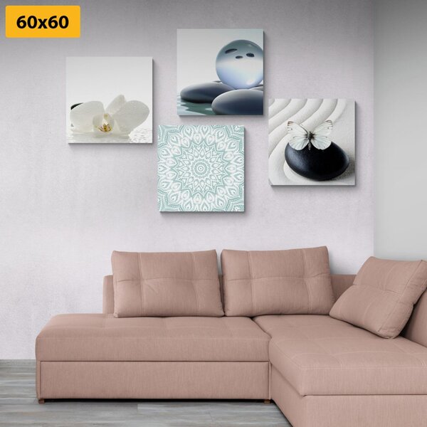 Zestaw obrazów Feng Shui w łagodnych odcieniach