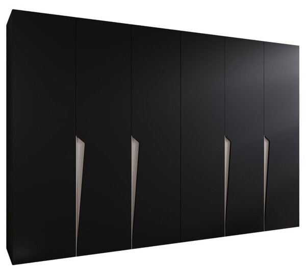 Szafa uchylna otwierana Piano 1 300 (2x150) wys. 202 cm czarny + u. kaszmir