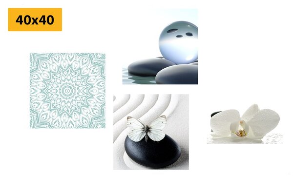 Zestaw obrazów Feng Shui w łagodnych odcieniach