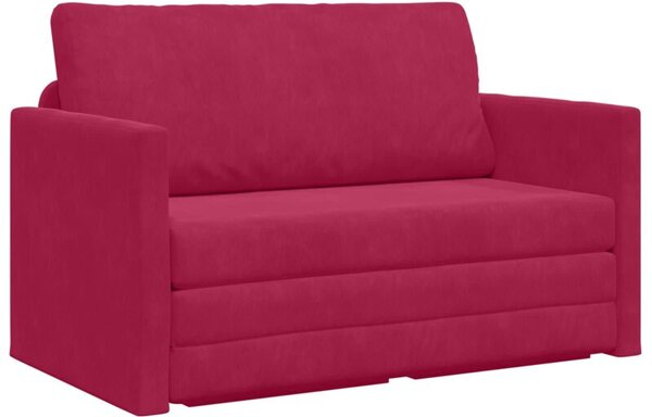 Sofa bed czerwone wino 124 x 204 x 61 cm aksamit
