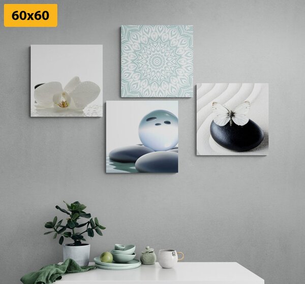 Zestaw obrazów Feng Shui w łagodnych odcieniach