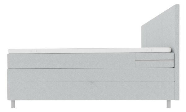 Tapicerowane łóżko kontynentalne CARINA 140x200 cm jasnoszare Materac: Materac sprężynowy Bonell