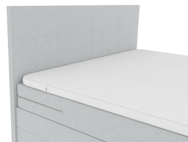 Tapicerowane łóżko kontynentalne CARINA 140x200 cm jasnoszare Materac: Materac sprężynowy Bonell