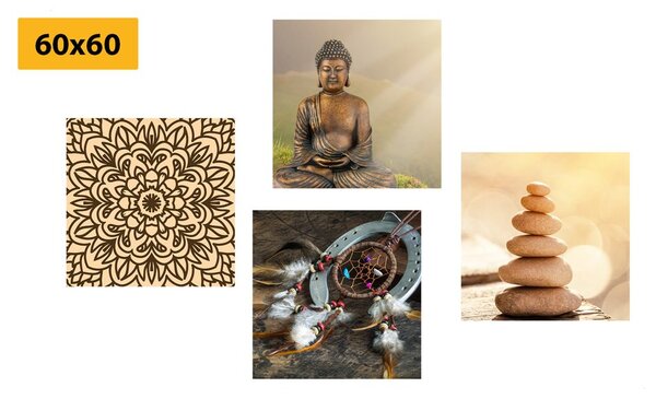 Zestaw obrazów harmonia i Budda
