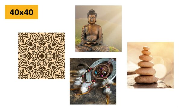 Zestaw obrazów harmonia i Budda