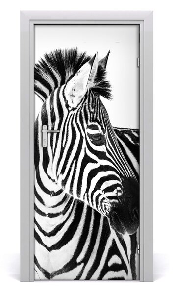 Naklejka samoprzylepna na drzwi Zebra w śniegu