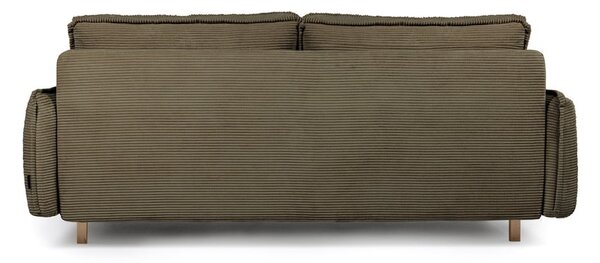Zielona sztruksowa rozkładana sofa 218 cm Tori – Bonami Selection