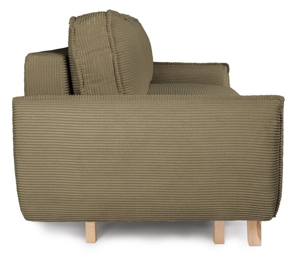 Zielona sztruksowa rozkładana sofa 218 cm Tori – Bonami Selection
