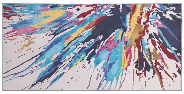 Dywan do salonu 80 x 150 cm wielokolorowy plama barwna abstrakcyjny Karabuk Beliani