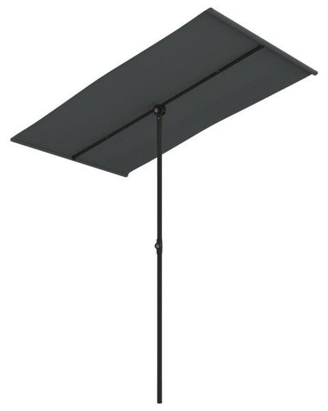 Parasol ogrodowy na aluminiowym słupku, 180x110 cm, antracytowy
