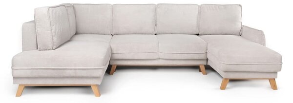 Beżowy sztruksowy rozkładany narożnik (lewostronny/w kształcie litery U) Tori – Bonami Selection
