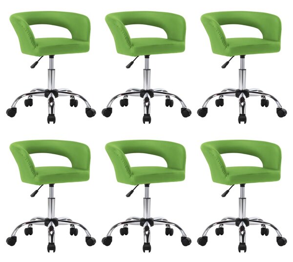 Krzesła stołowe, 6 szt., zielone, sztuczna skóra