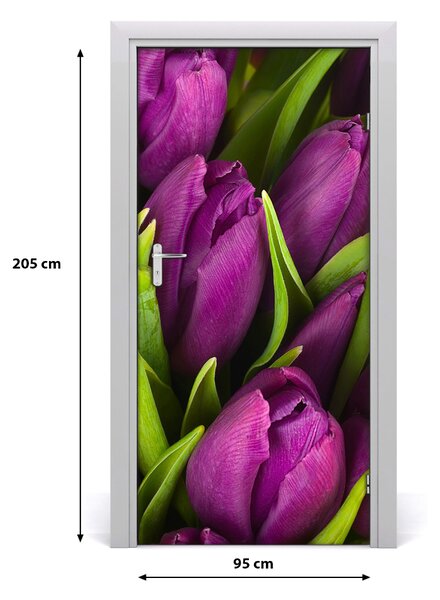 Naklejka samoprzylepna okleina Fioletowe tulipany