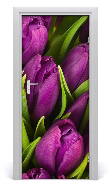 Naklejka samoprzylepna okleina Fioletowe tulipany