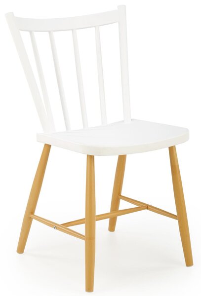 Skandynawskie krzesło do jadalni Białe siedzisko TRAZIK