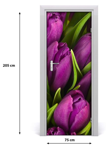 Naklejka samoprzylepna okleina Fioletowe tulipany