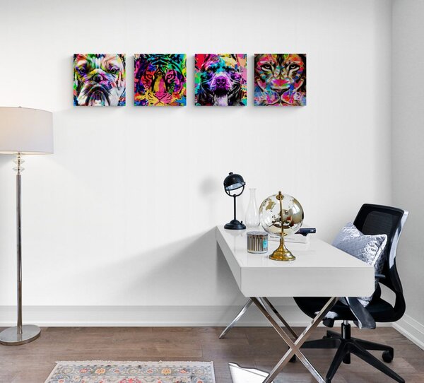 Zestaw obrazów w ciekawym stylu pop art