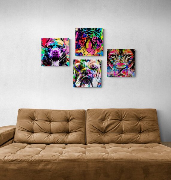 Zestaw obrazów w ciekawym stylu pop art