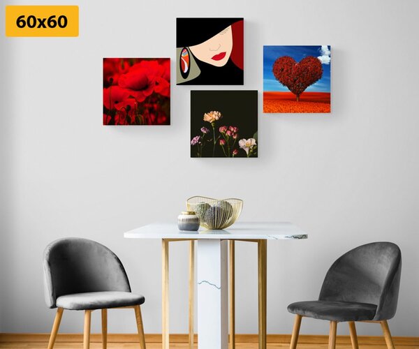 Zestaw obrazów elegancka dama