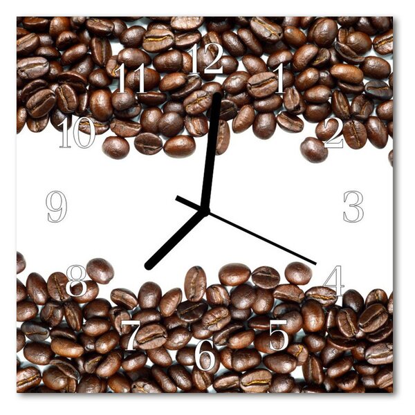 Zegar ścienny kwadrat Ziarna kawy