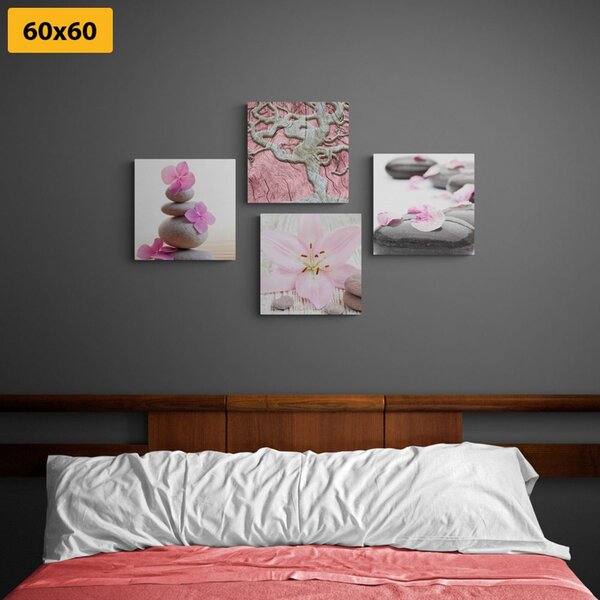 Zestaw obrazów delikatne kompozycje Feng Shui