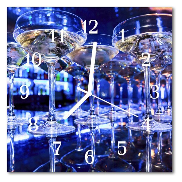 Zegar szklany kwadratowy Szkło lampka
