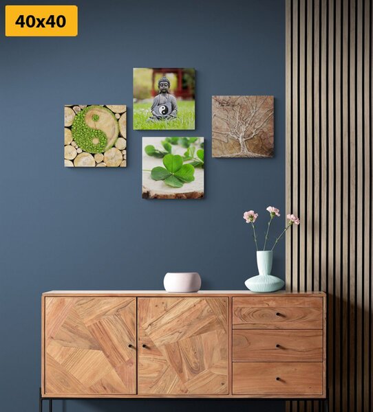 Zestaw obrazów Feng Shui z elementami przyrody