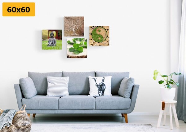Zestaw obrazów Feng Shui z elementami przyrody