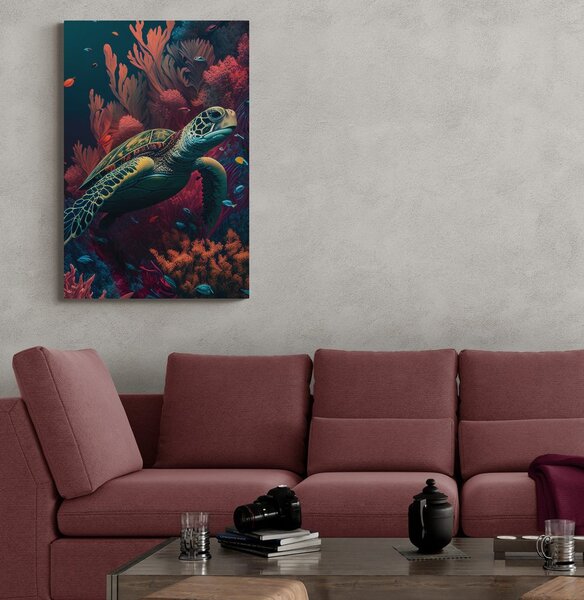Obraz surrealistyczny żółw