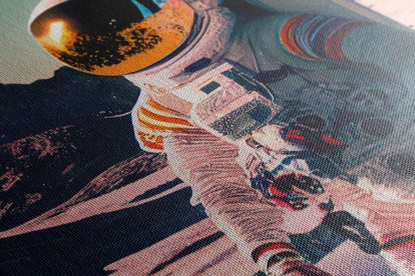 Obraz astronauty na powierzchni nieznanej planety