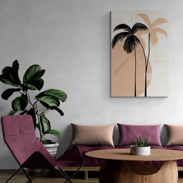 Obraz abstrakcyjne botaniczne kształty palmy