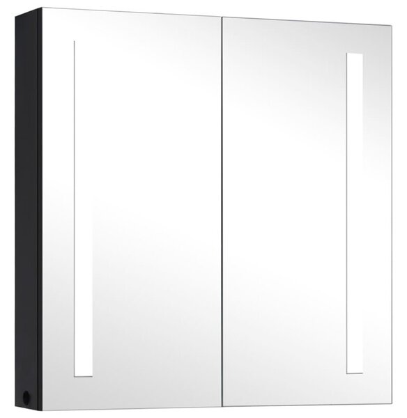 Szafka łazienkowa z lustrem i LED, 62x14x60 cm