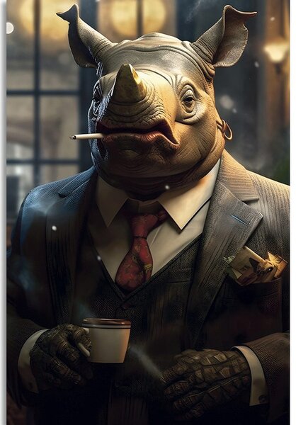 Obrazy zwierzęcy gangster nosorożec