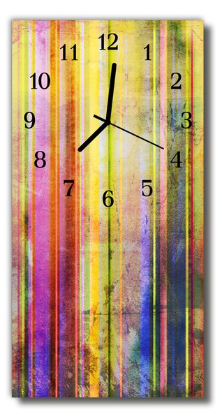 Zegar Szklany Pionowy Drewno obraz kolorowy