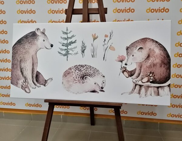 Obraz zwierzątka na spotkaniu w lesie