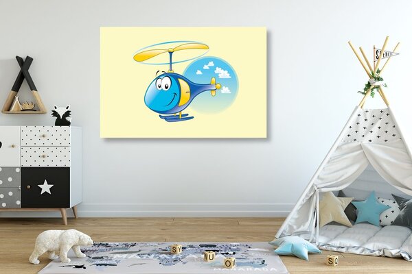 Obraz helikopter w chmurach