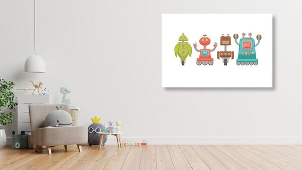 Obraz rodzinka robotów