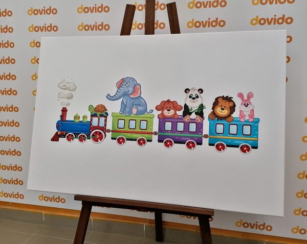 Obraz pociąg ze zwierzątkami