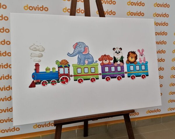 Obraz pociąg ze zwierzątkami
