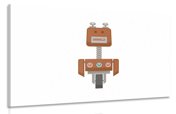 Obraz robot w kolorze brązowym
