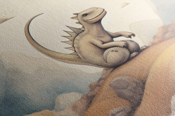 Obraz rozmarzony świat dinozaura