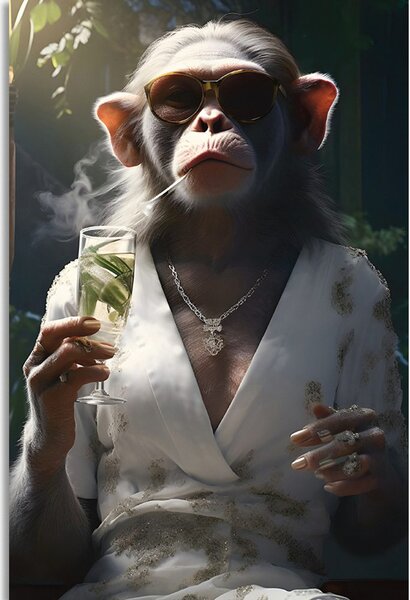 Obraz zwierzęcy gangster małpa