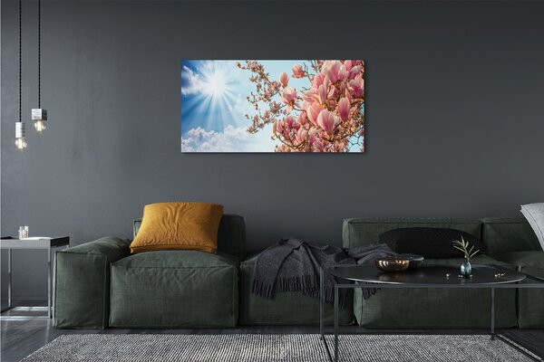 Obraz canvas na ścianę Magnolia na tle Nieba w Słońcu