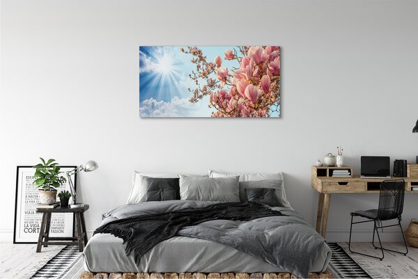 Obraz canvas na ścianę Magnolia na tle Nieba w Słońcu