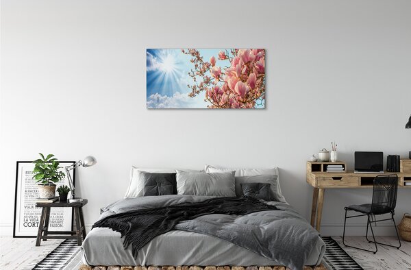 Obraz canvas na ścianę Magnolia na tle Nieba w Słońcu