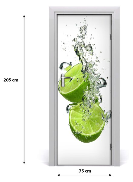 Naklejka na drzwi do domu samoprzylepna Limonki