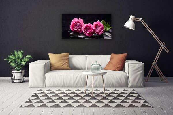 Obraz canvas Harmonia Róż i Kamieni Zen