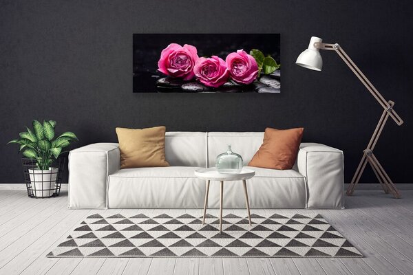 Obraz canvas Harmonia Róż i Kamieni Zen