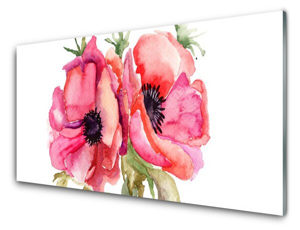 Obraz na Szkle Kwiaty Akwarele