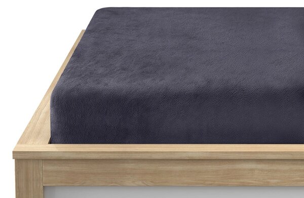 Prześcieradło z mikropluszu SOFT BRONE 90x200 cm antracytowy szare